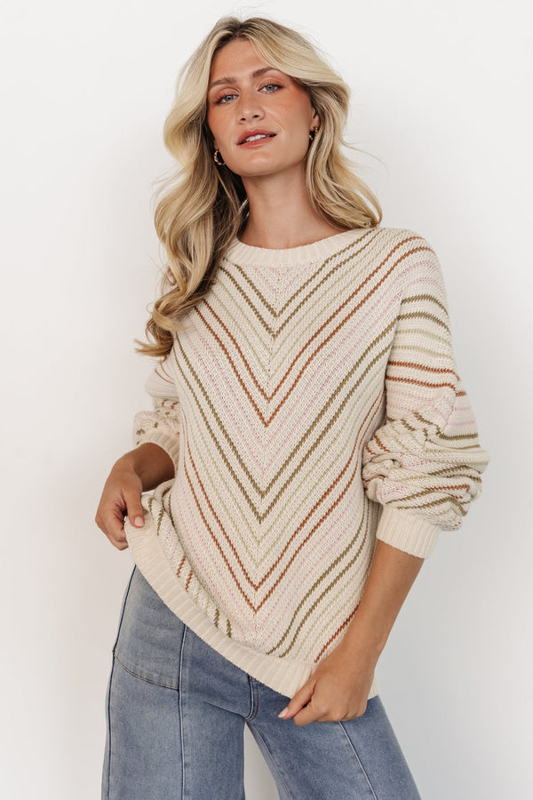 Tava Sweater | Ivory + Multi