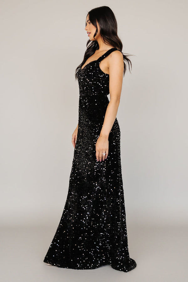 Monroe Sequin Gown | Black