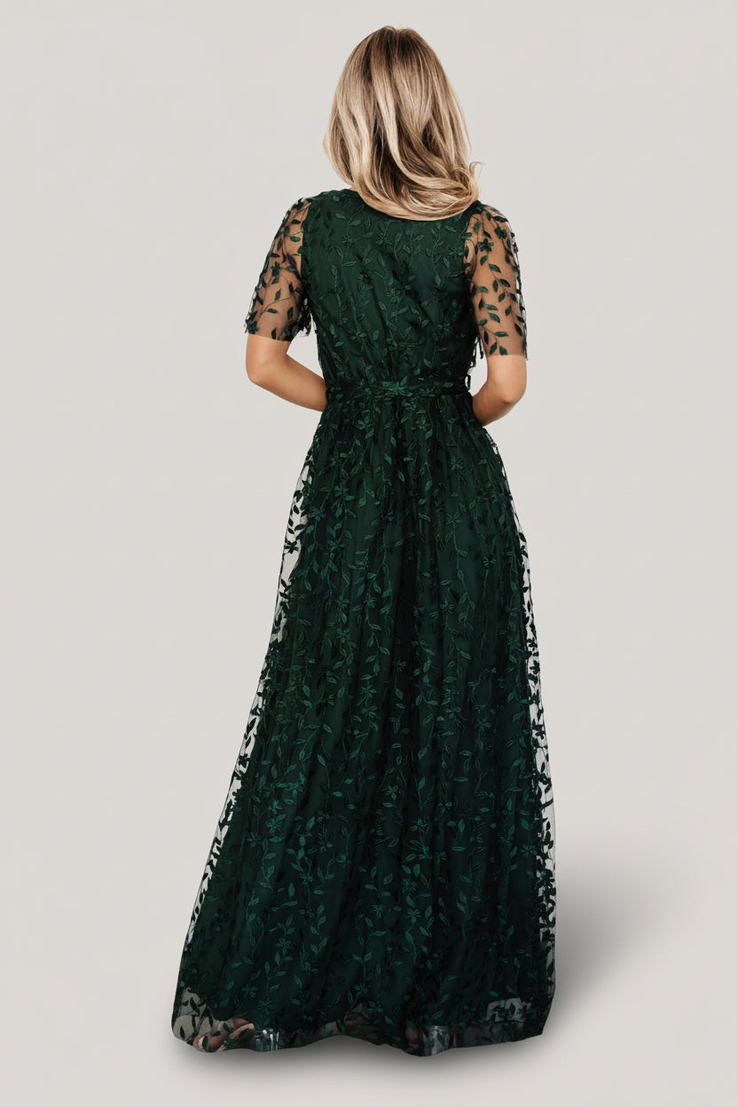 Marseille Embossed Maxi Dress | Green Secondary image