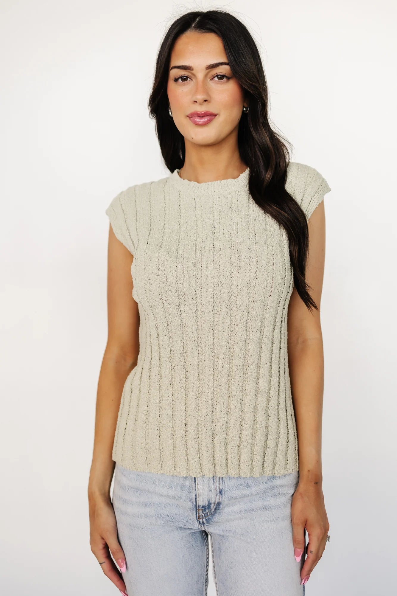 Dava Ribbed Top | Sage Secondary image