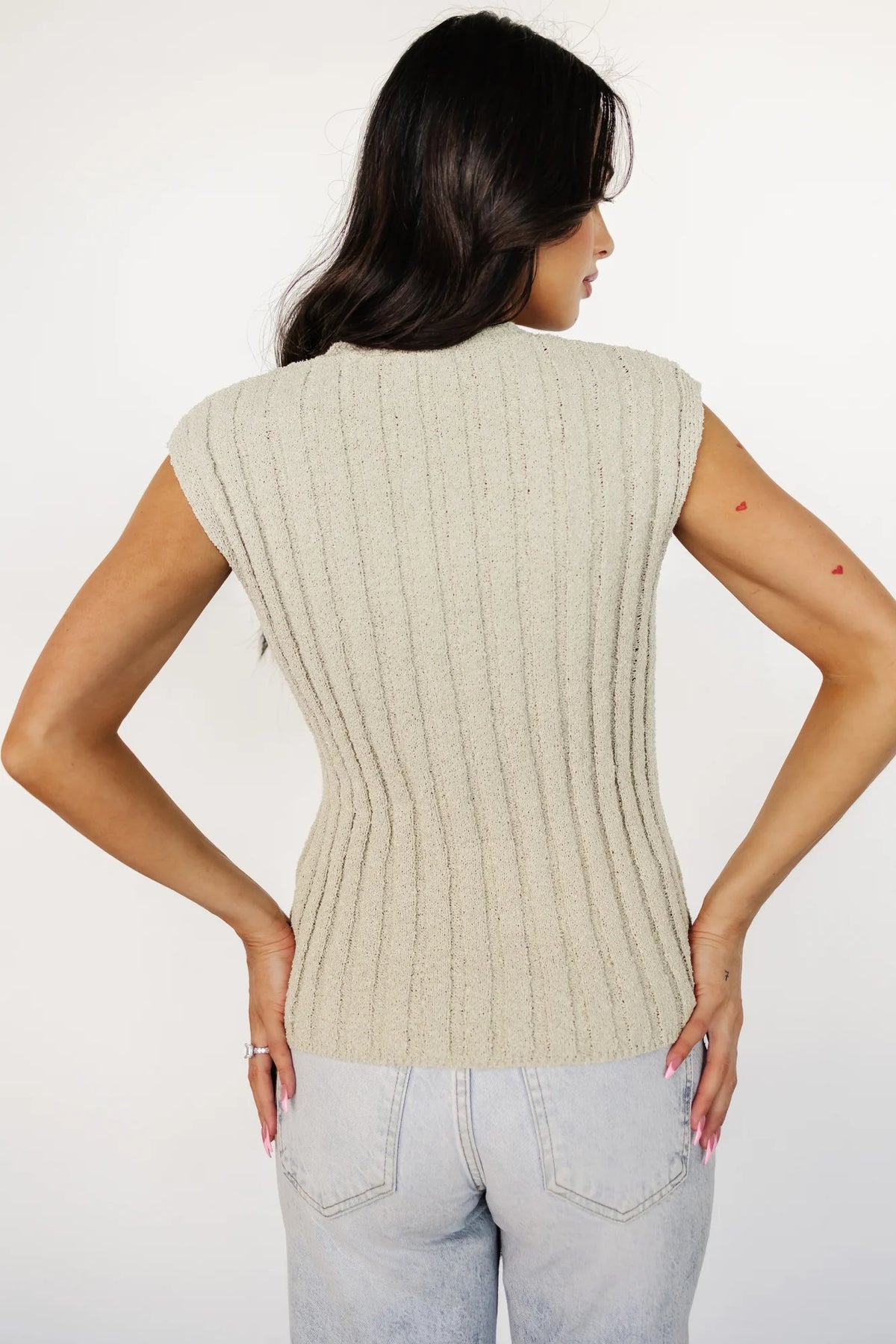 Dava Ribbed Top | Sage