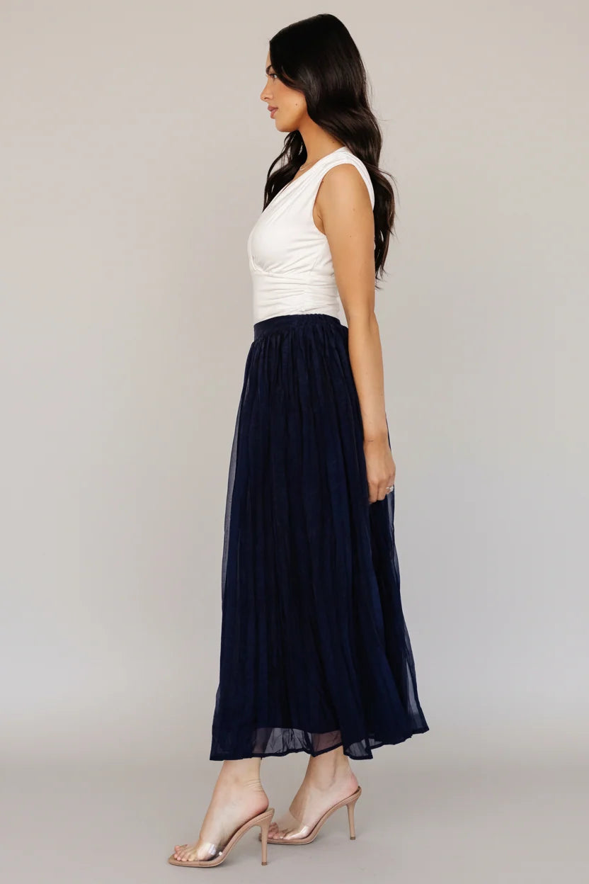 Cyra Midi Skirt | Navy Secondary image