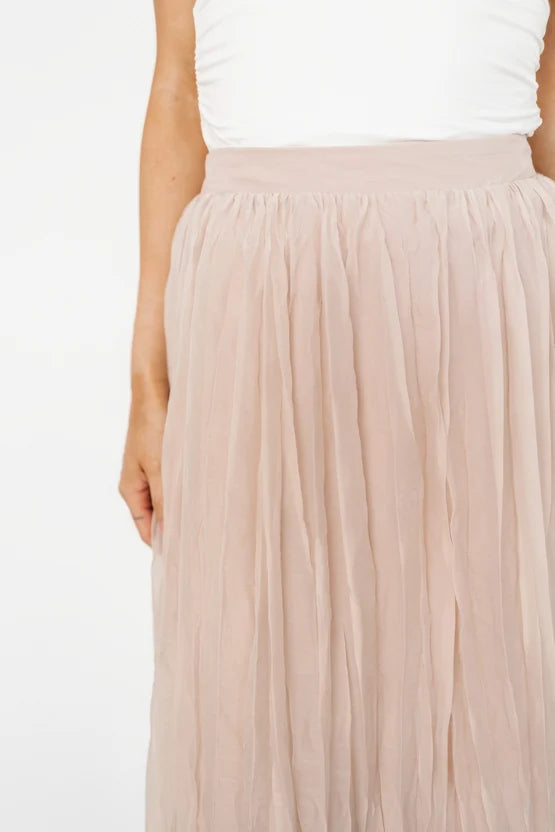 Cyra Midi Skirt | Natural