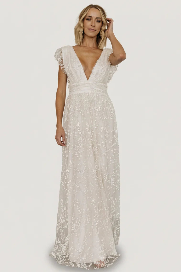 Arlene Shimmer Gown | Ivory Main image