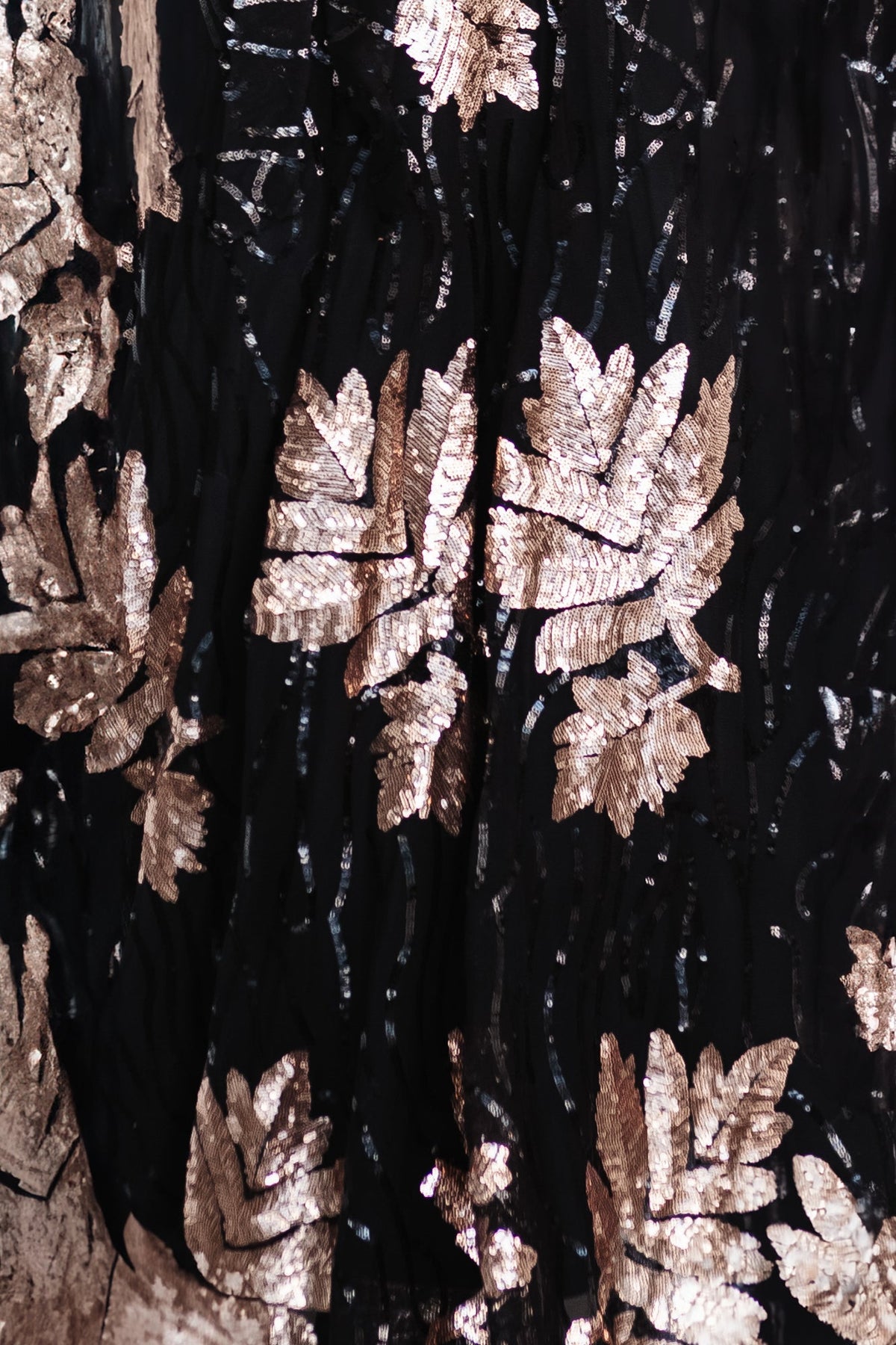 Fabric Swatch - Muse Sequin | Black + Rose Main image