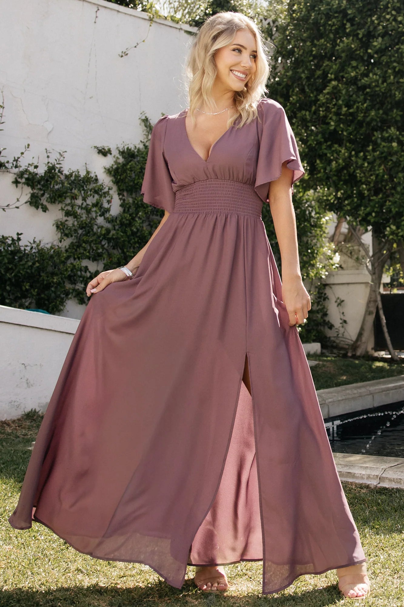 Verona Smocked Maxi Dress | Vintage Plum Secondary image