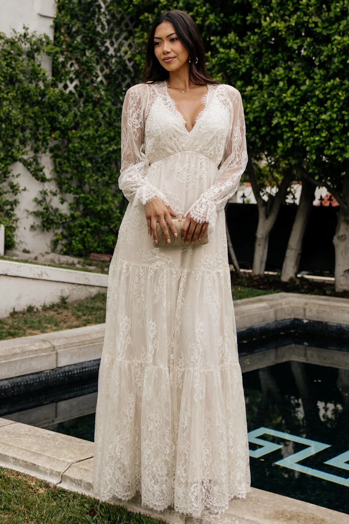 Gloria Lace Maxi Dress | Vintage Cream Main image