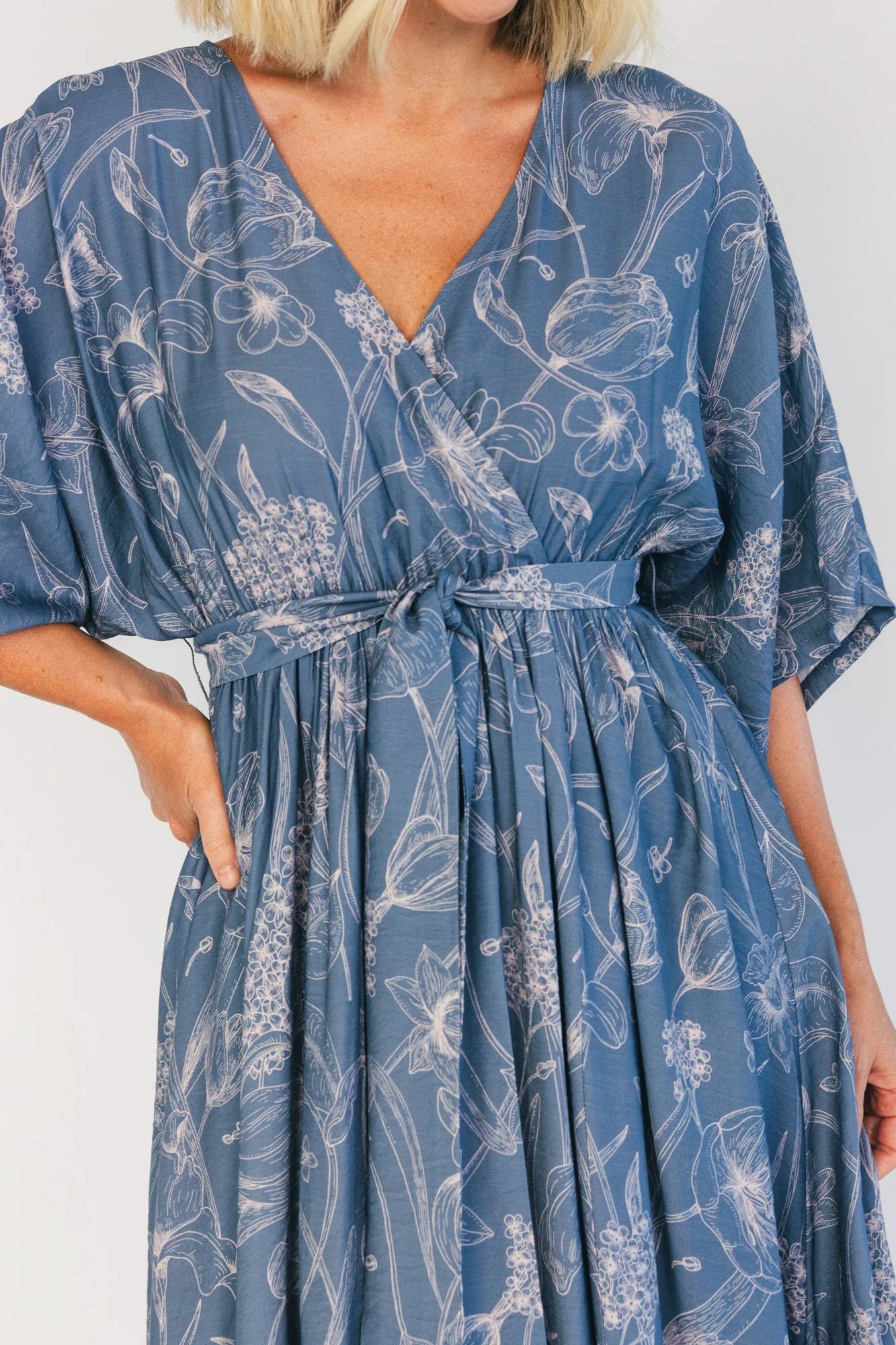 Kalea Maxi Dress | Slate Blue Print Secondary image