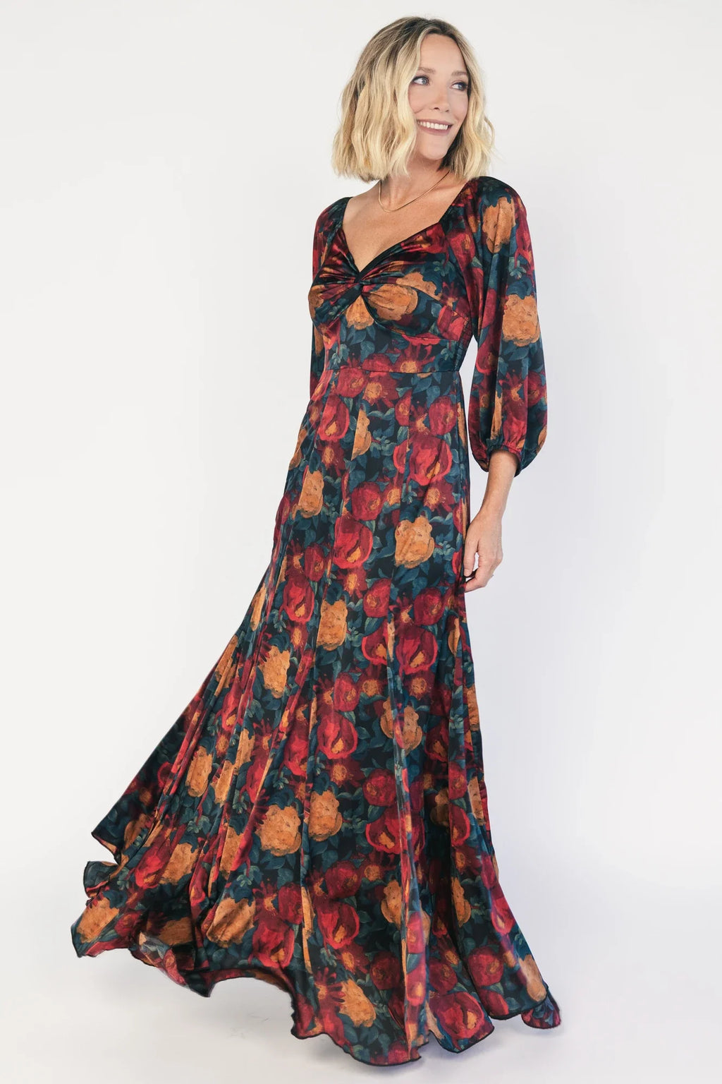 Liesel Maxi Dress | Dark Jade + Marsala