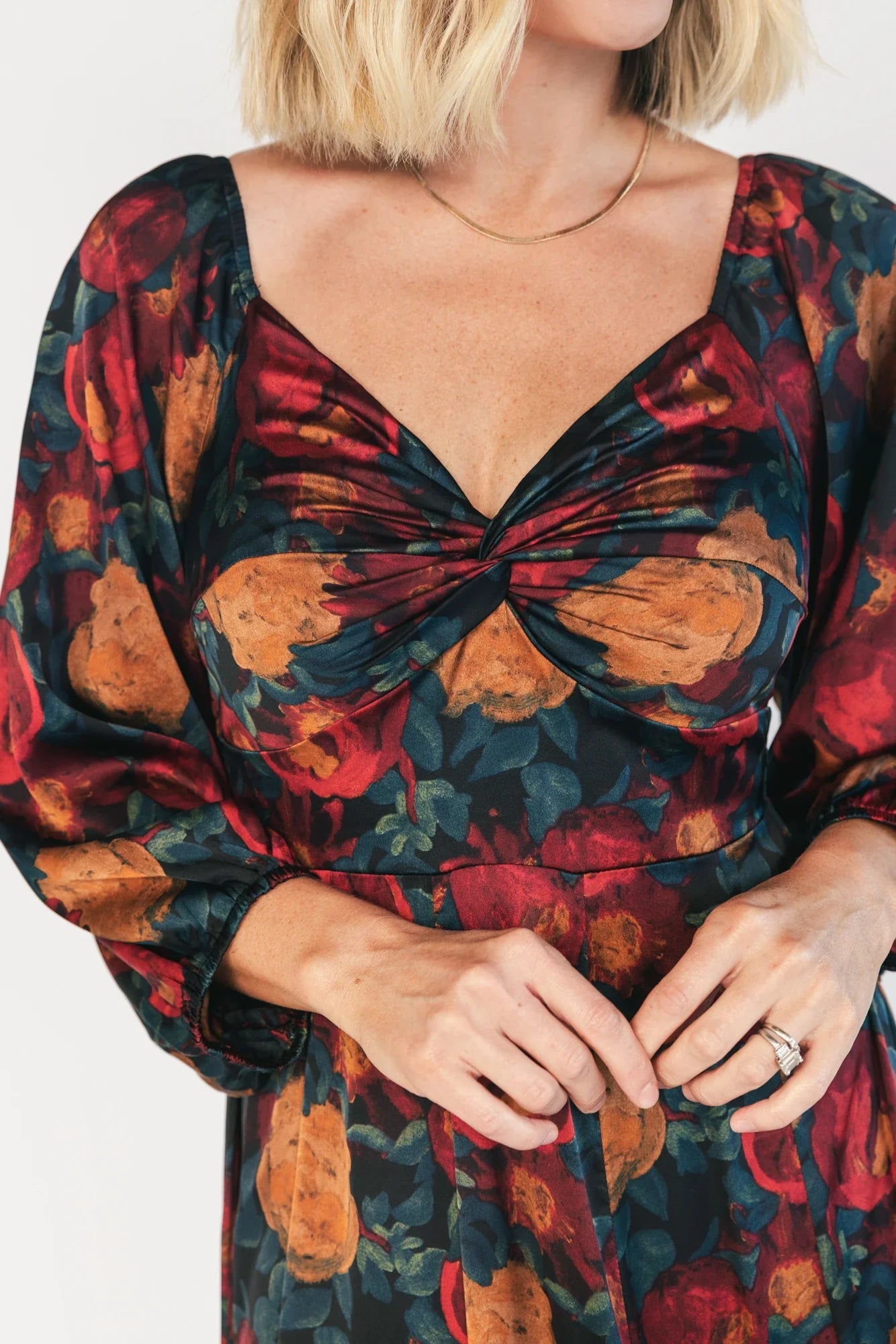 Liesel Maxi Dress | Dark Jade + Marsala Secondary image