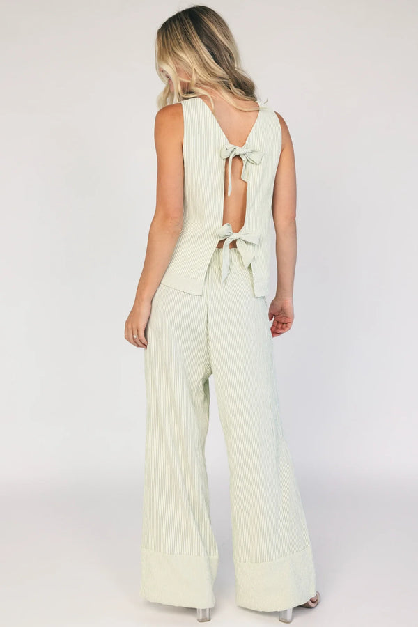 Pepper Top + Pants Set | Sage Stripe