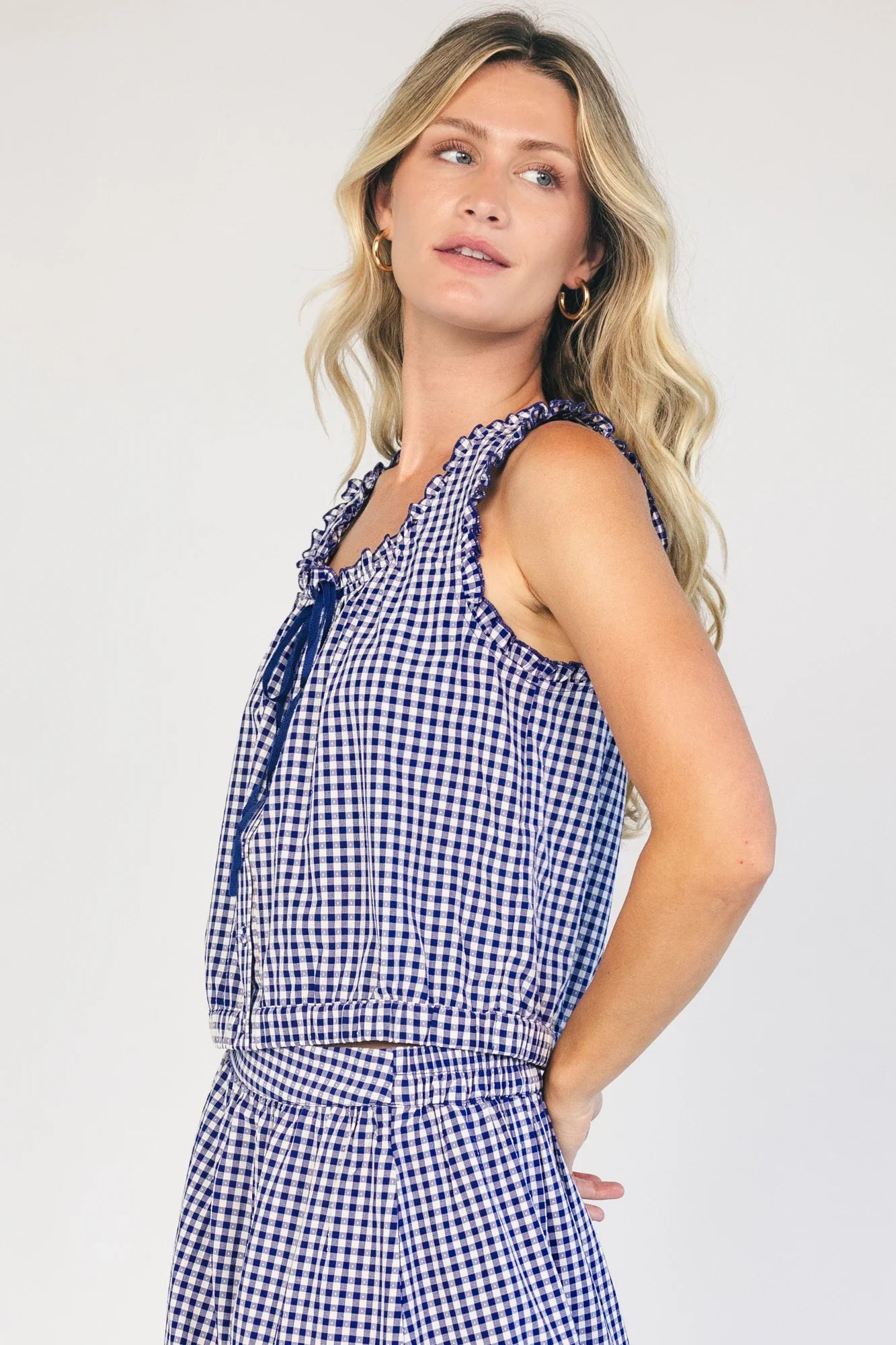 Keegan Top | Navy + White Gingham Secondary image