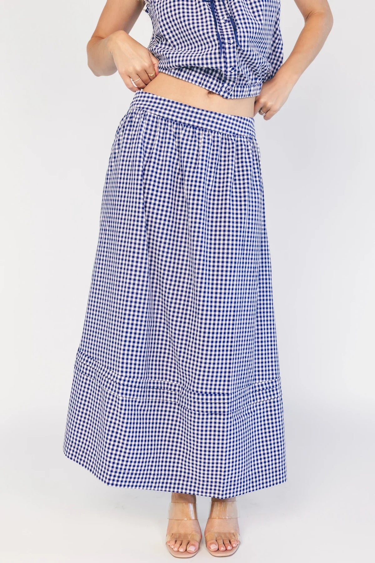 Keegan Skirt | Navy + White Gingham Main image