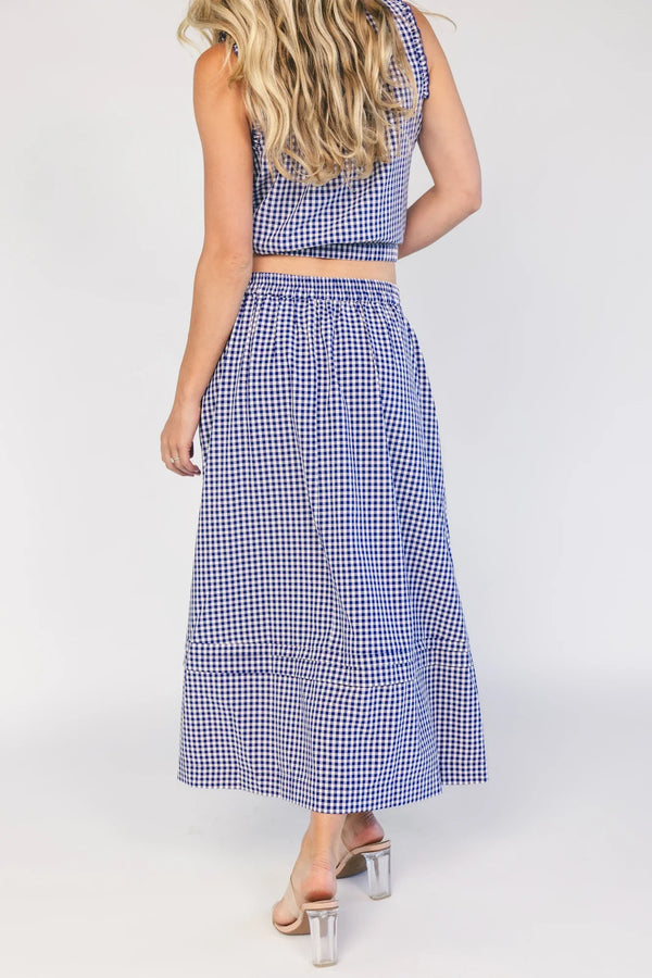 Keegan Skirt | Navy + White Gingham
