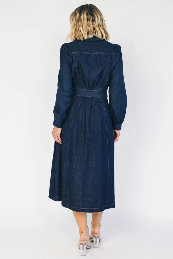 Larkin Midi Dress | Dark Chambray