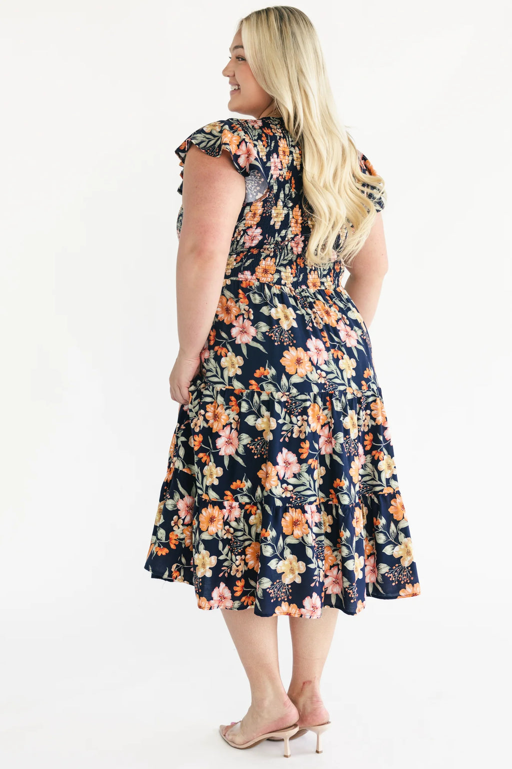 Loretta Smocked Midi Dress | Midnight Floral