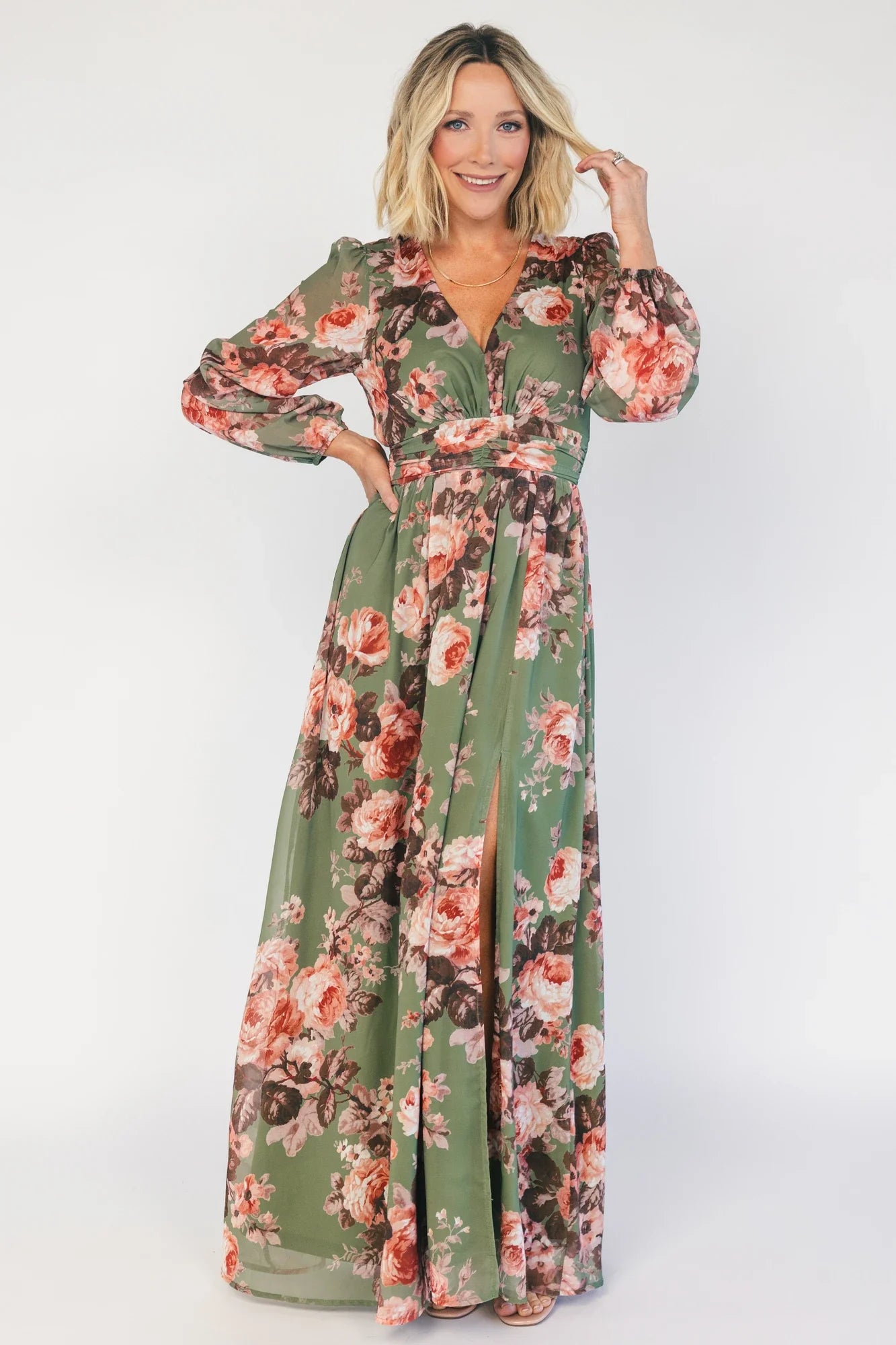 Adira Maxi Dress | Green Floral Secondary image