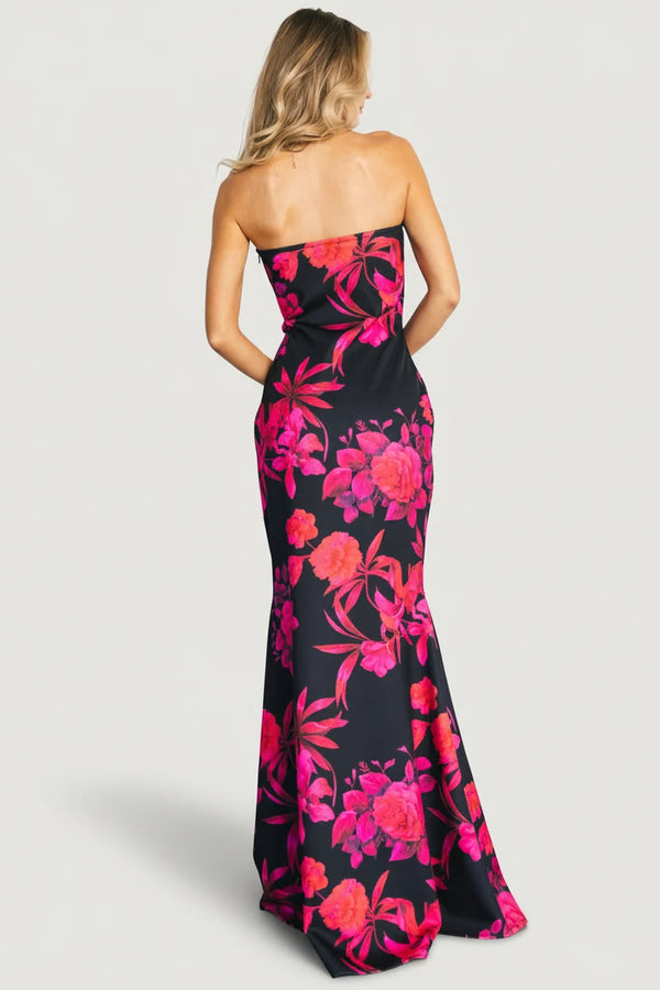 Alicante Maxi Dress | Black + Pink