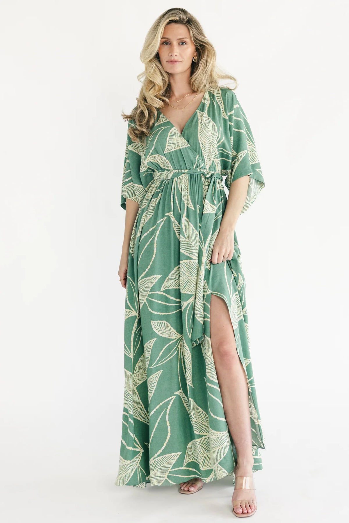 Kalea Maxi Dress | Green + Off White Main image