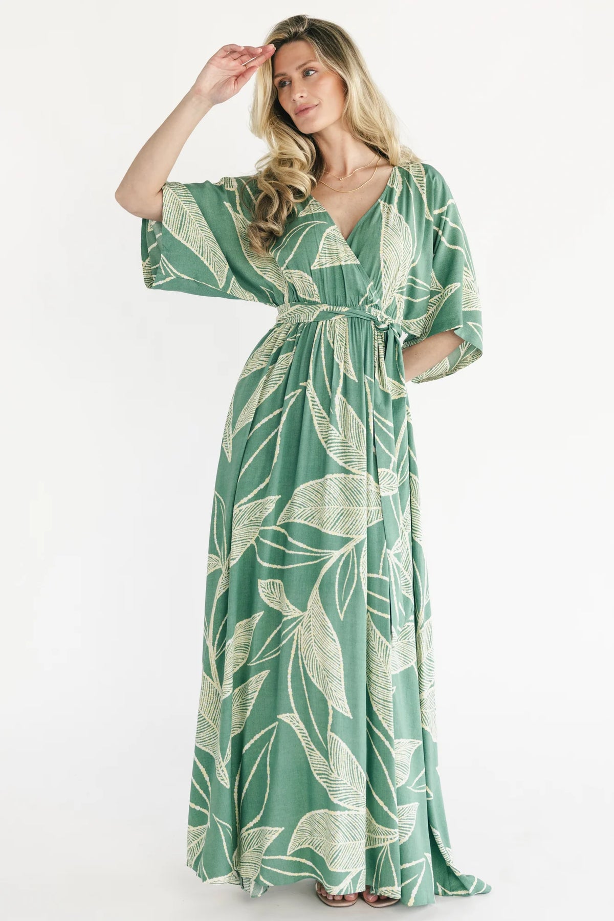 Kalea Maxi Dress | Green + Off White