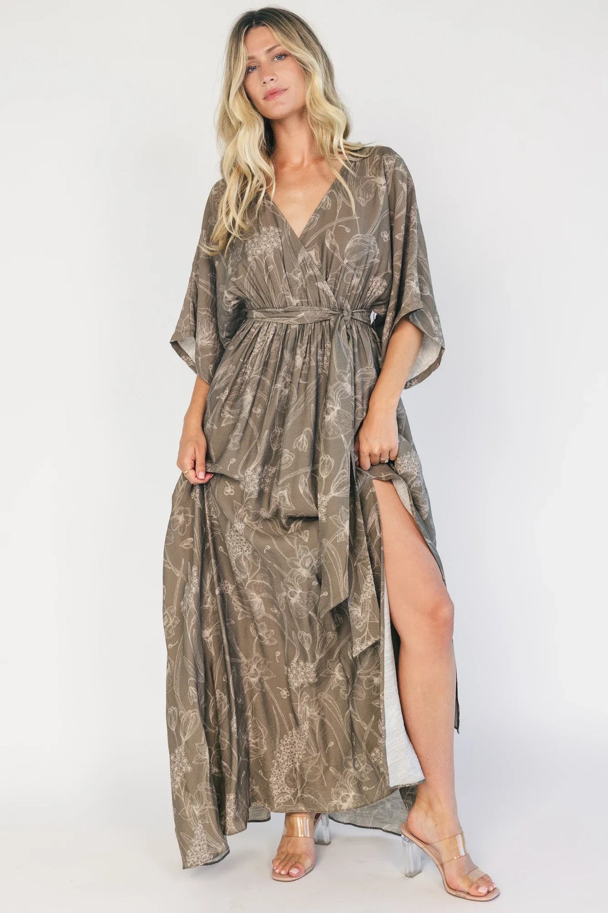 Kalea Maxi Dress | Dusty Olive Print Main image