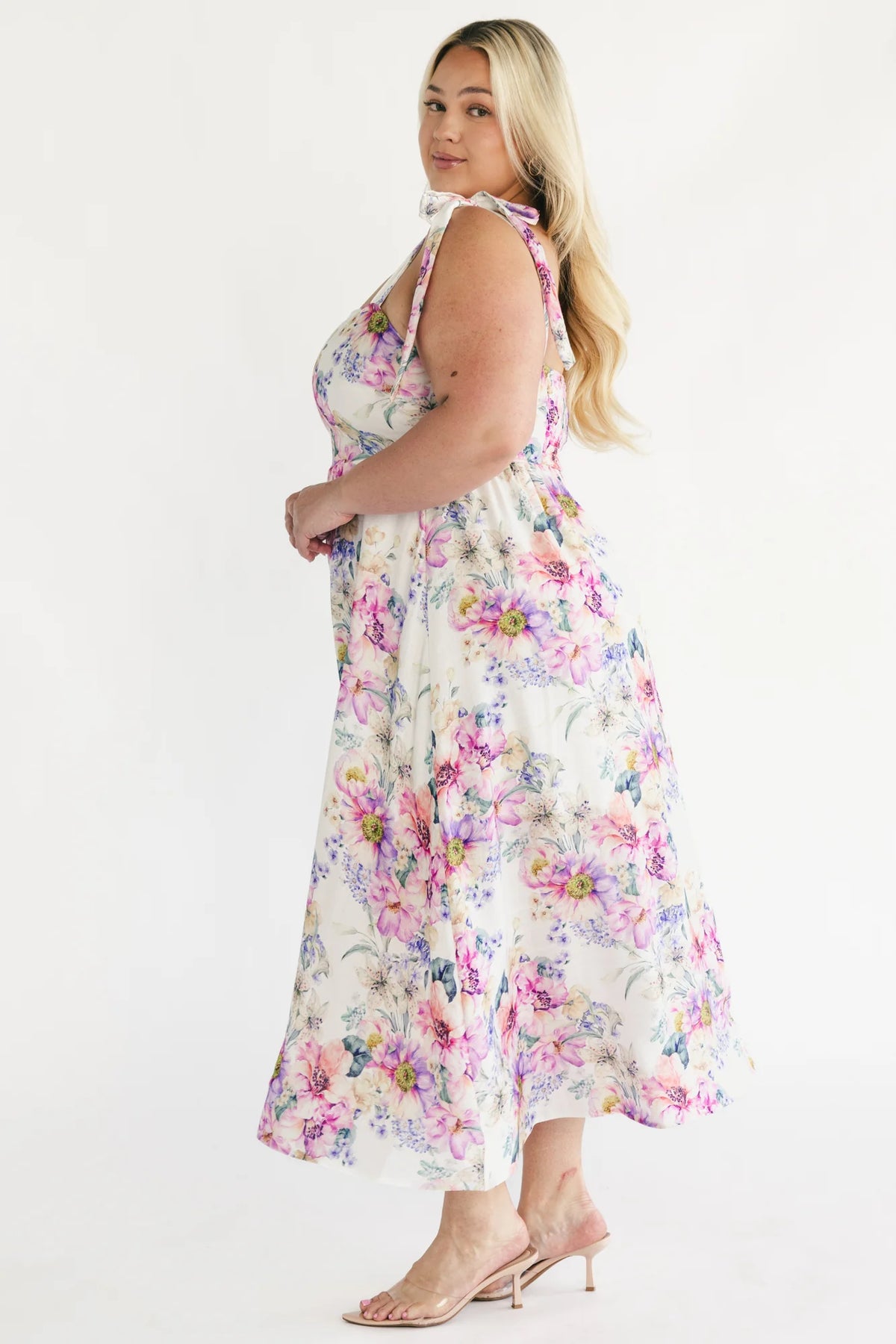 Opaline Midi Dress | Purple + Blue Floral