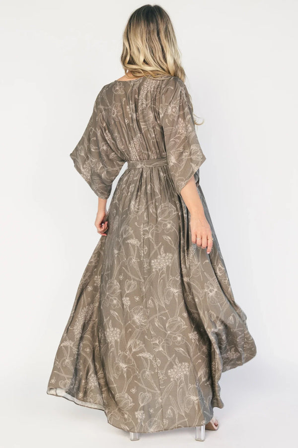 Kalea Maxi Dress | Dusty Olive Print
