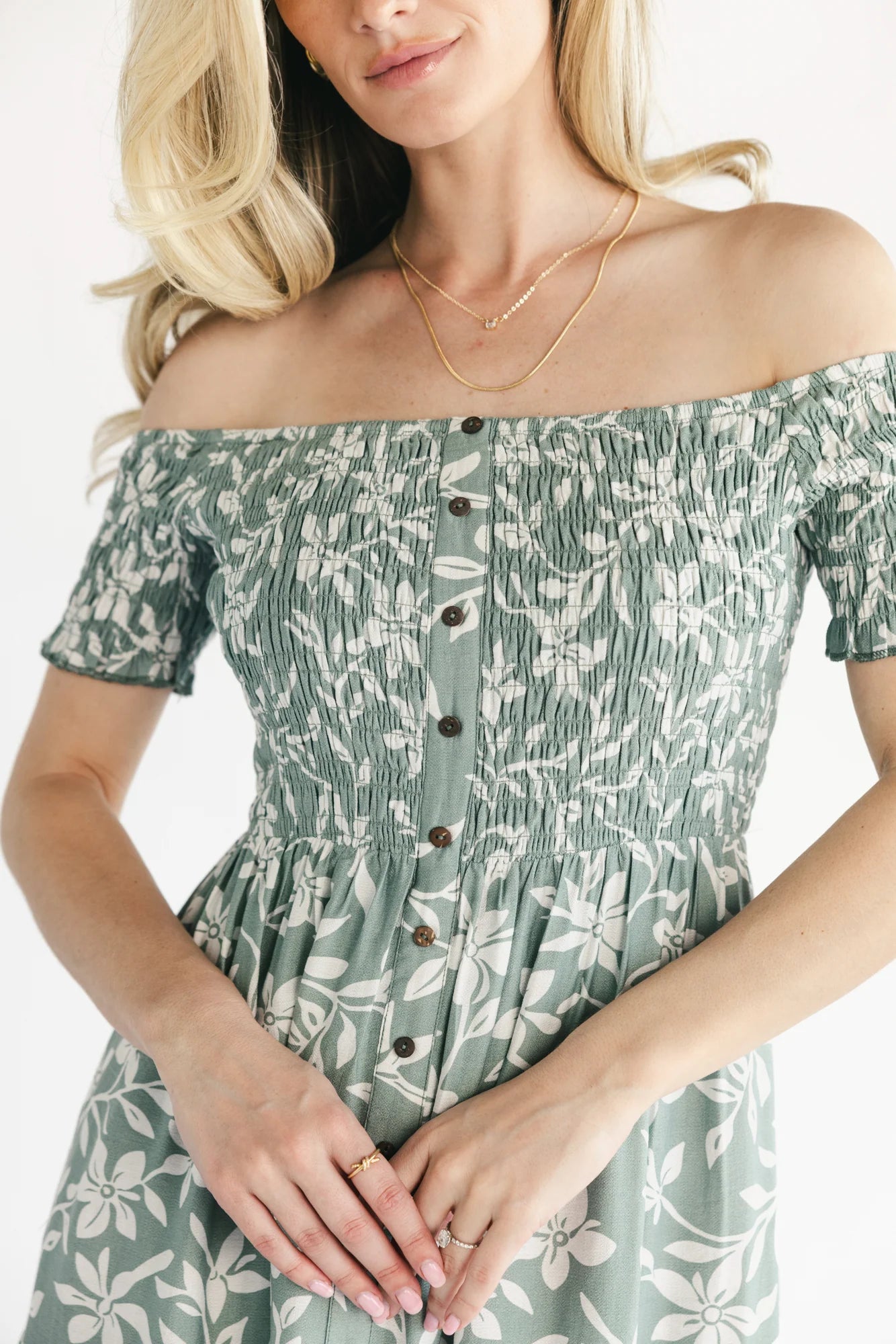 Payton Off Shoulder Maxi Dress | Dusty Sage Secondary image