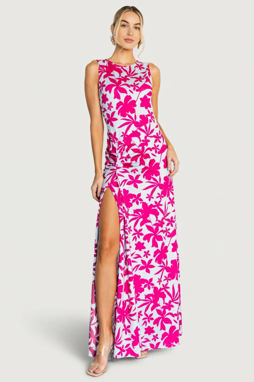 Risa Maxi Dress | Blue + Pink