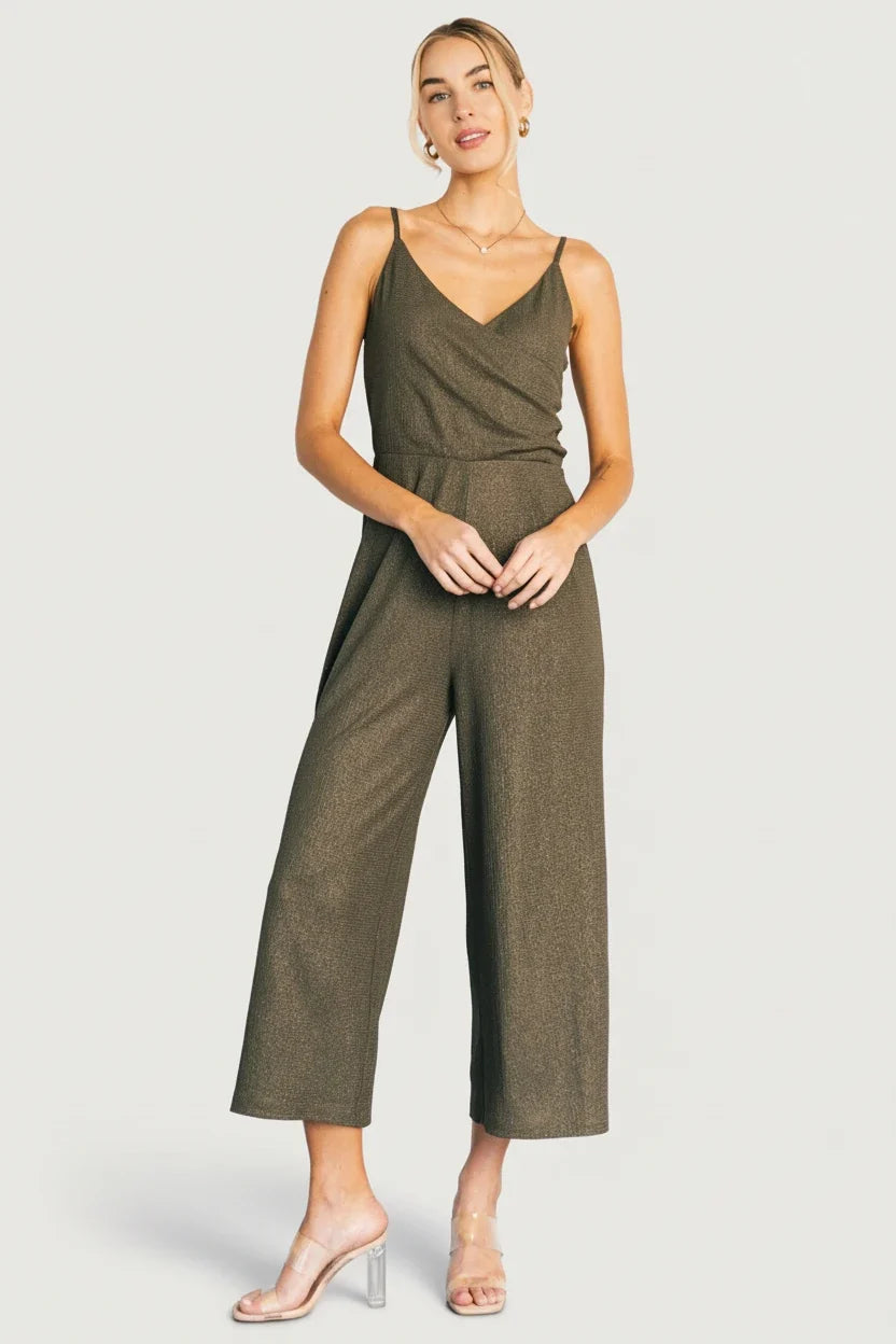 Valencia Jumpsuit | Olive Shimmer Main image