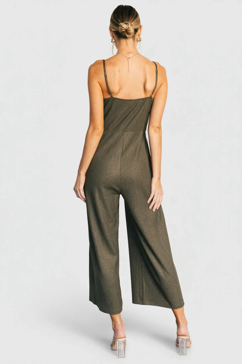 Valencia Jumpsuit | Olive Shimmer
