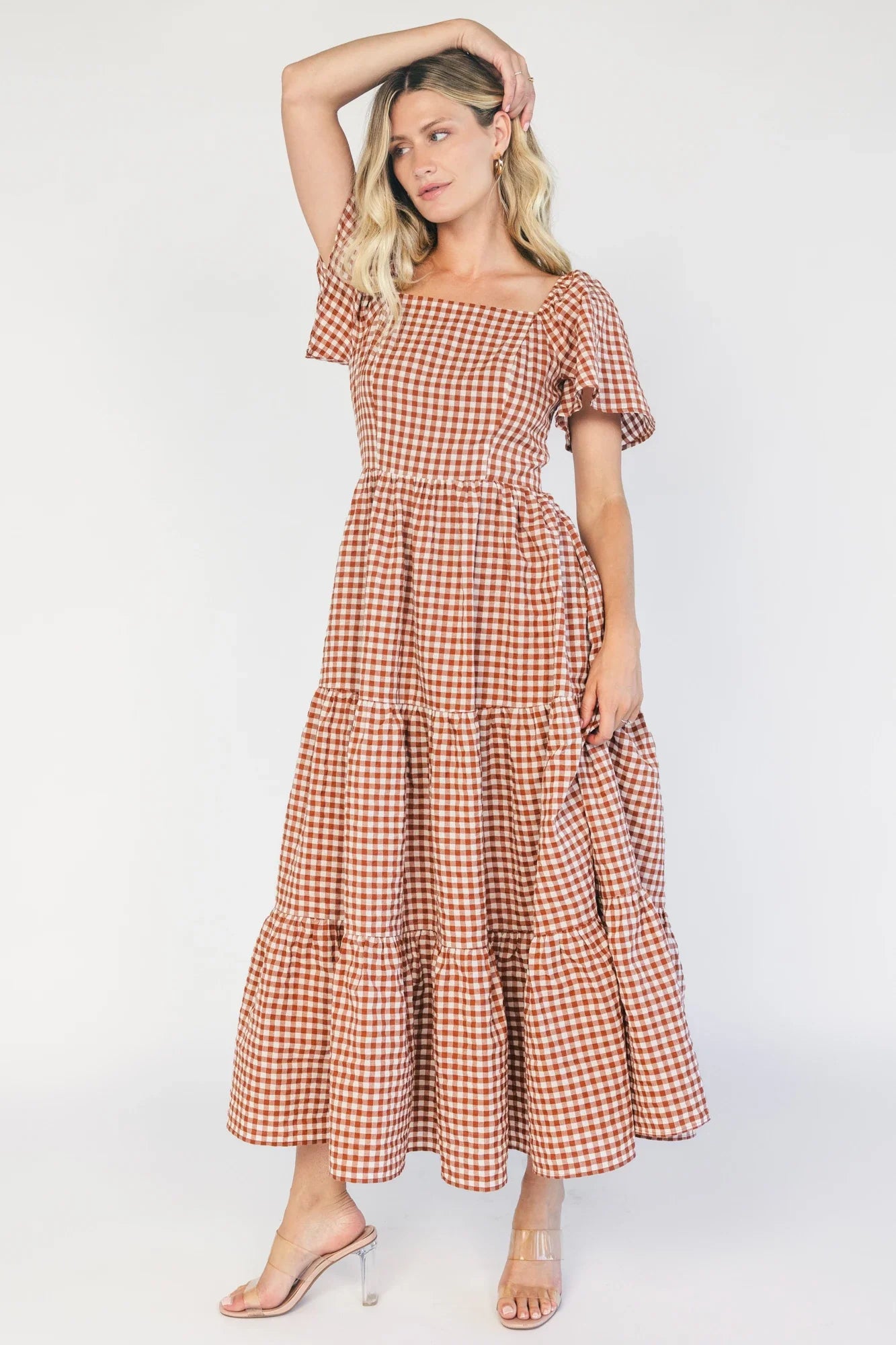 Paley Maxi Dress | Spice + White Gingham Secondary image