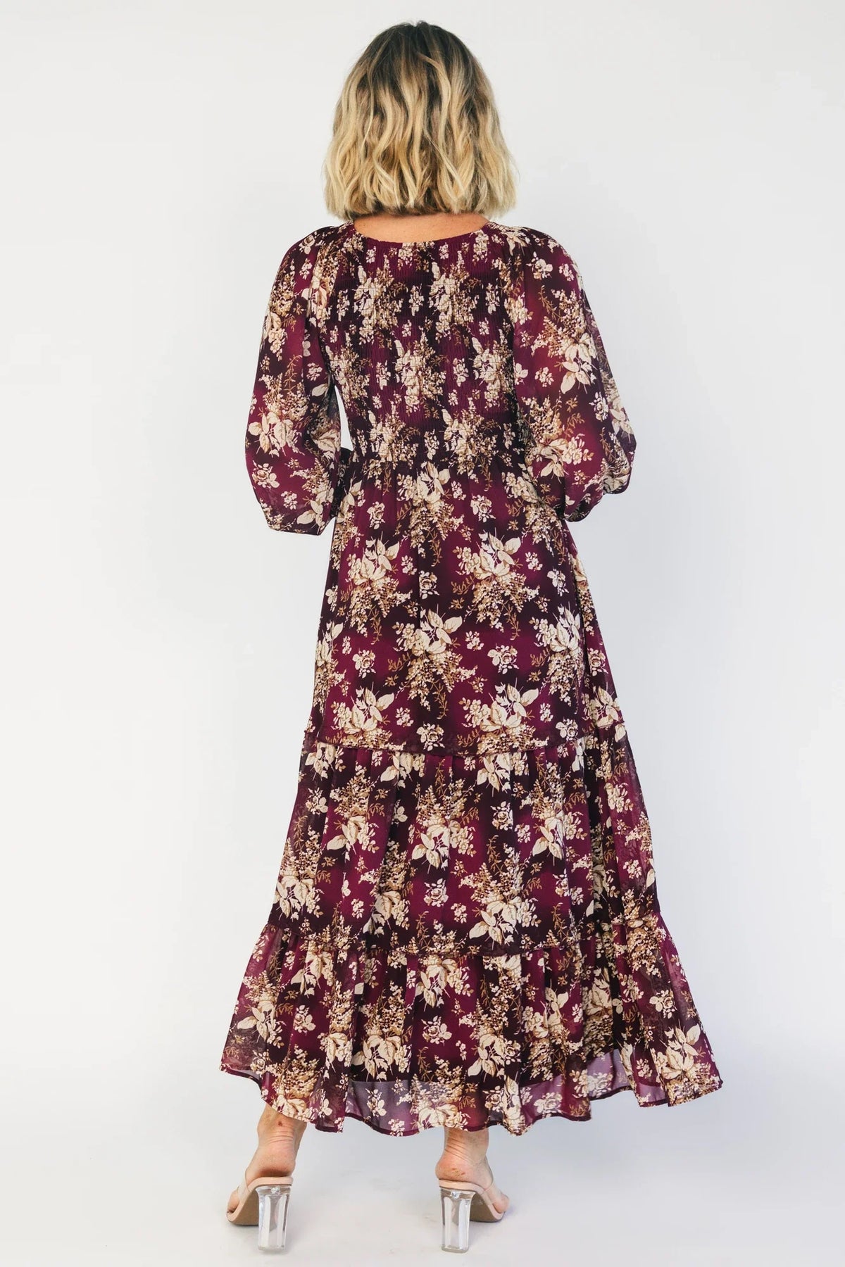 Hearst Smocked Dress | Burgundy Floral
