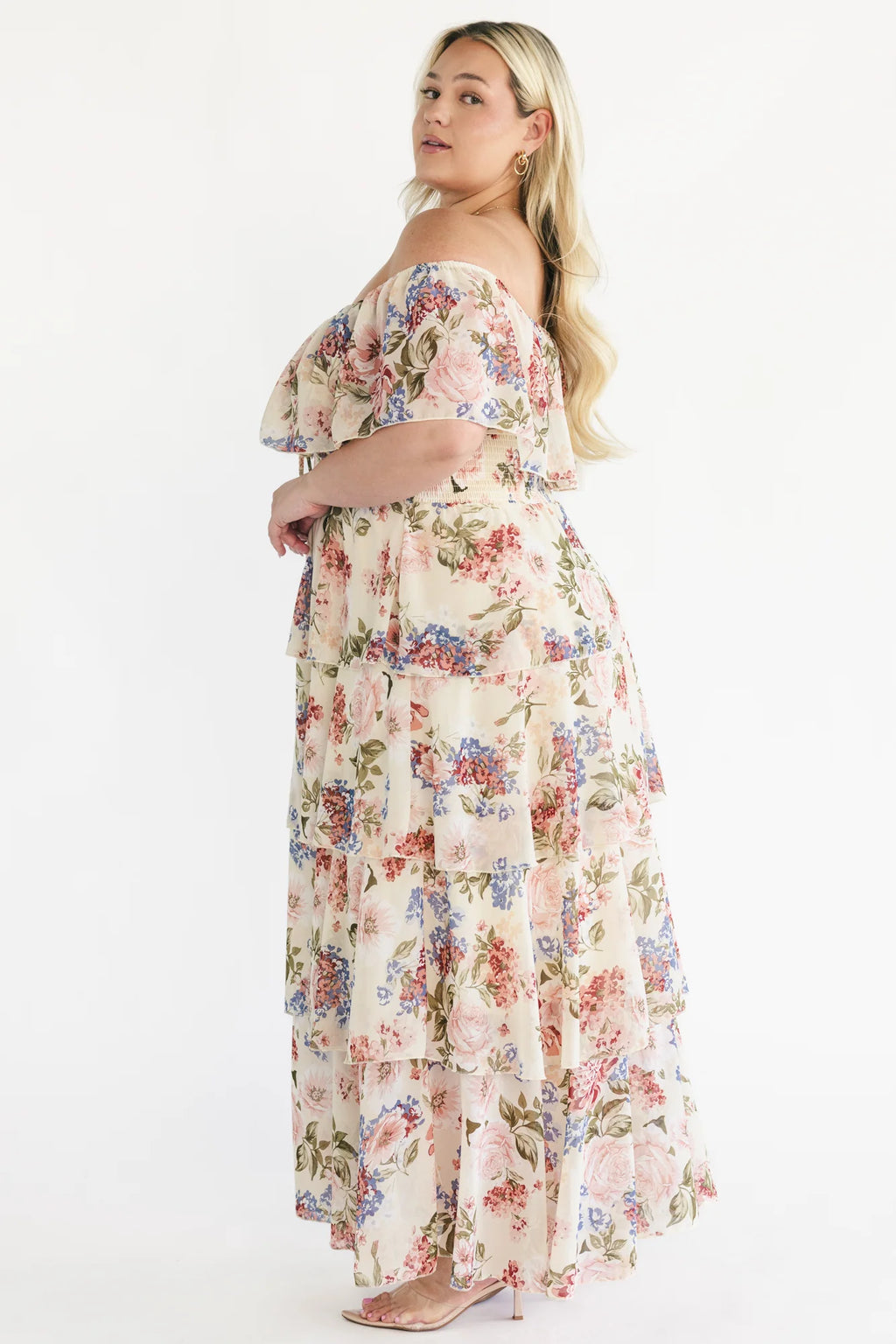 Carina Off Shoulder Maxi Dress | Multi Floral