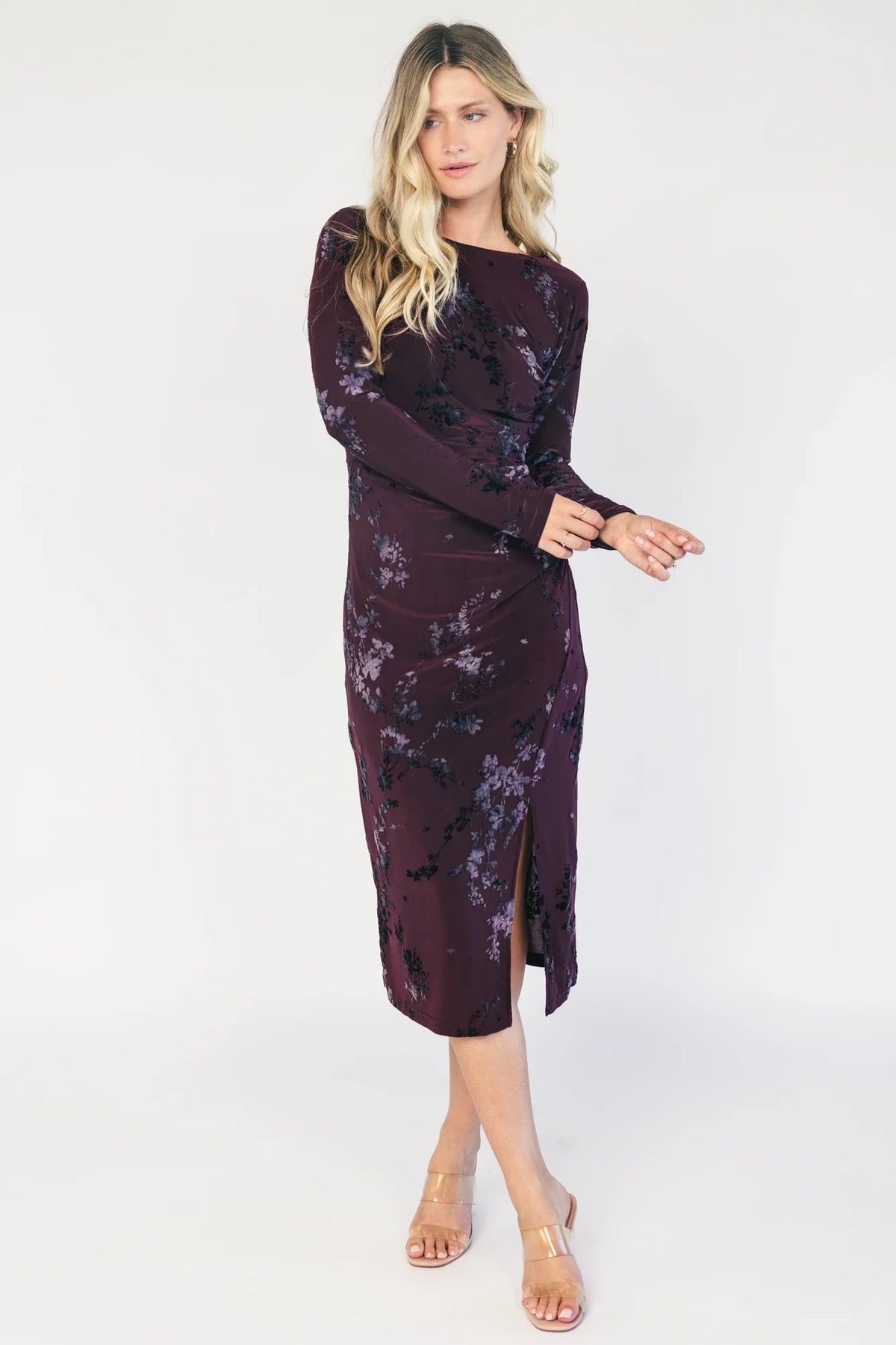 Elizabeth Midi Dress | Dark Plum