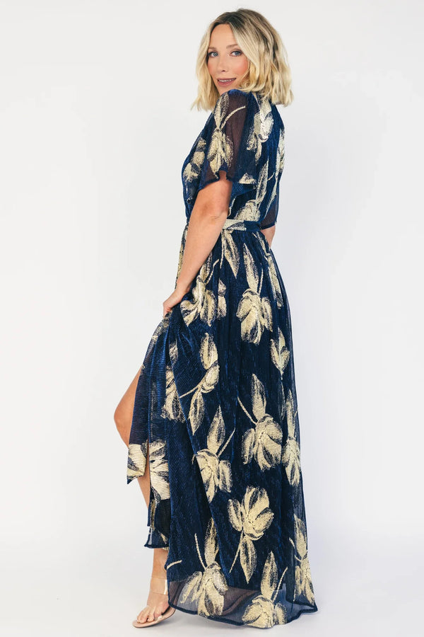 Rachel Maxi Dress | Navy + Gold