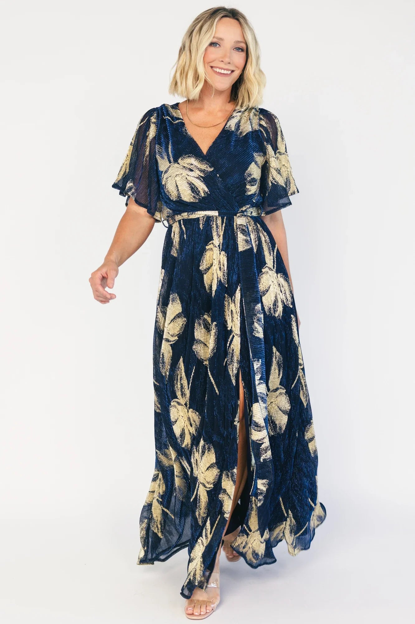 Rachel Maxi Dress | Navy + Gold Secondary image