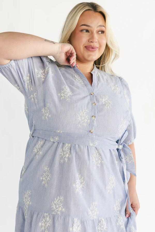 Marguerite Embroidered Dress | Light Blue