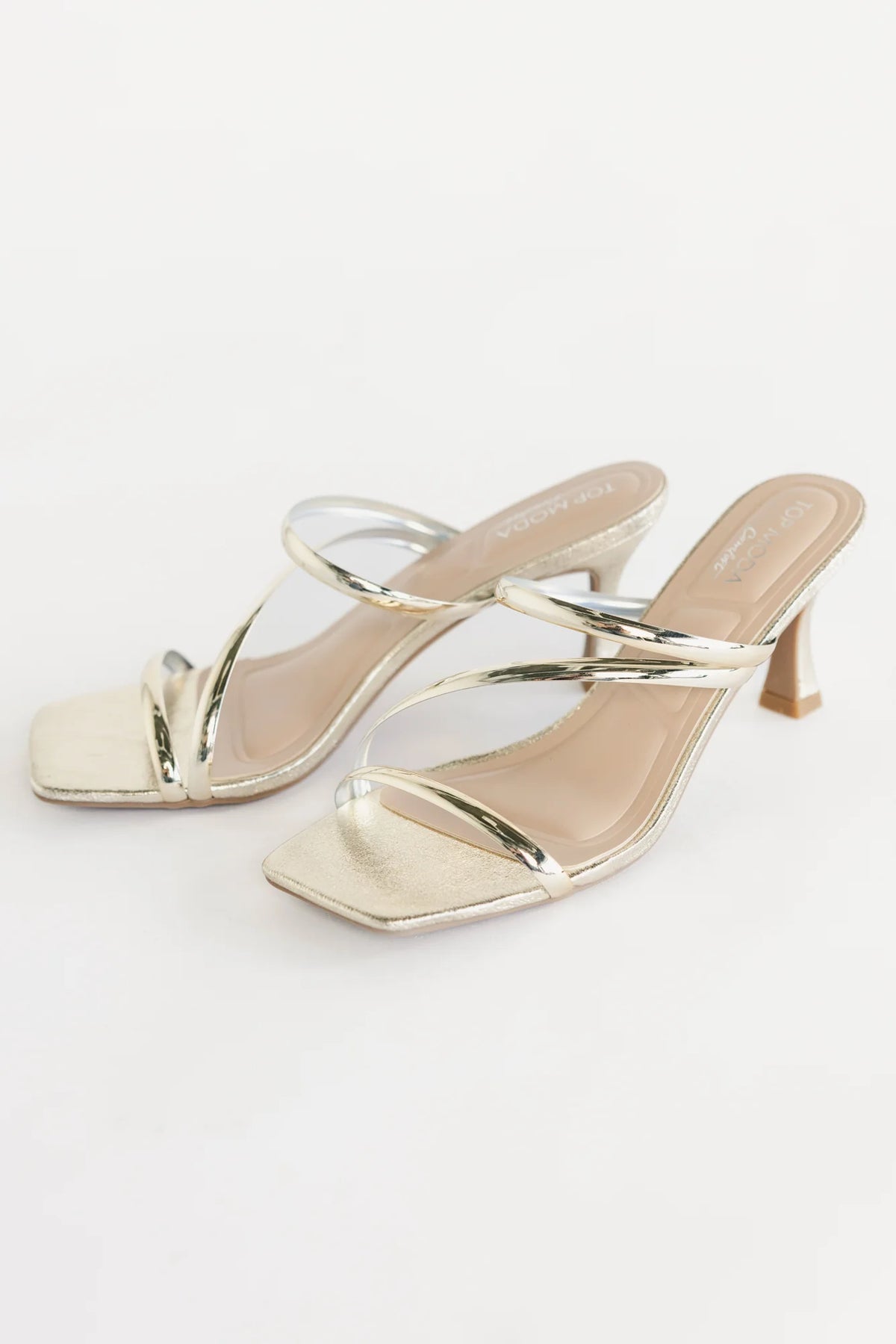 Lavon Slim Flared Heel | Gold