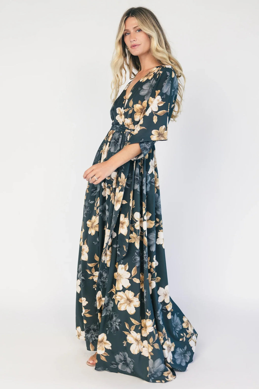 Hamilton Kimono Maxi Dress | Dark Jade Floral