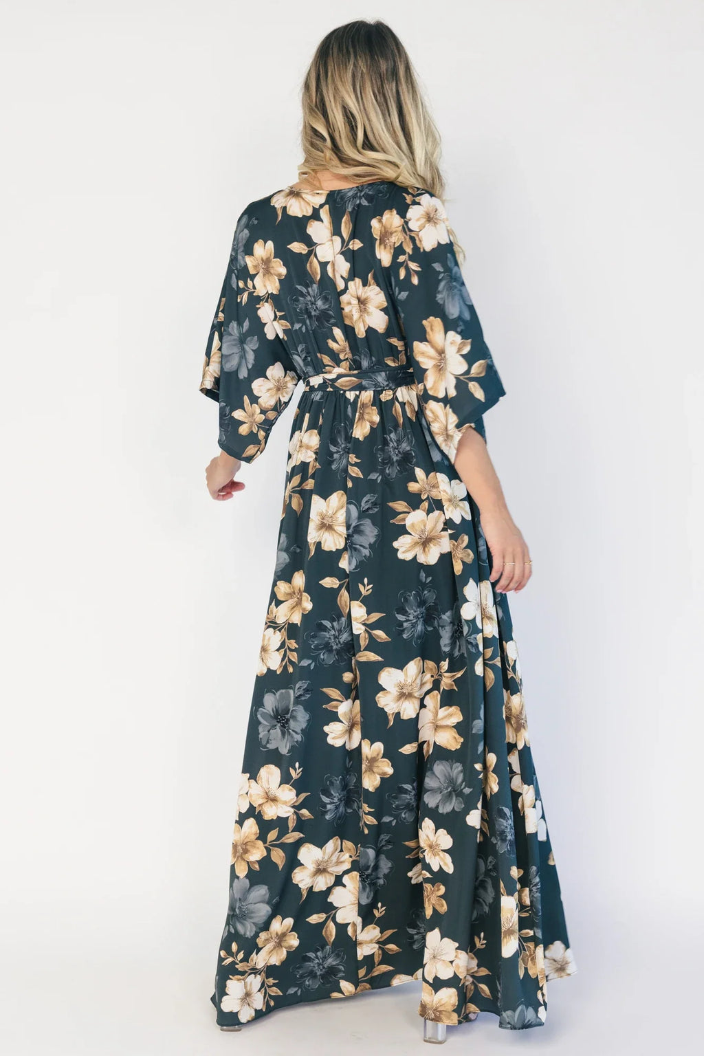 Hamilton Kimono Maxi Dress | Dark Jade Floral