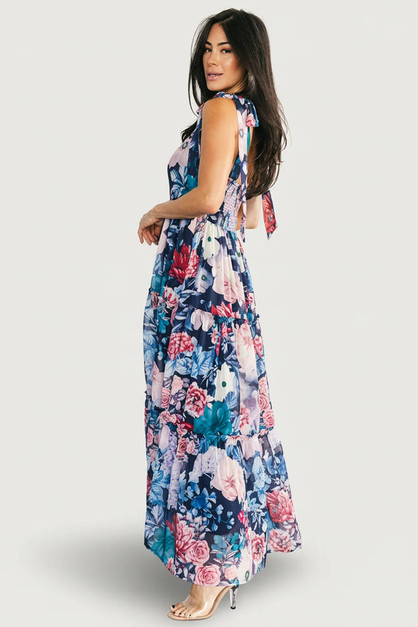 Anita Maxi Dress | Dark Blue Multi Floral