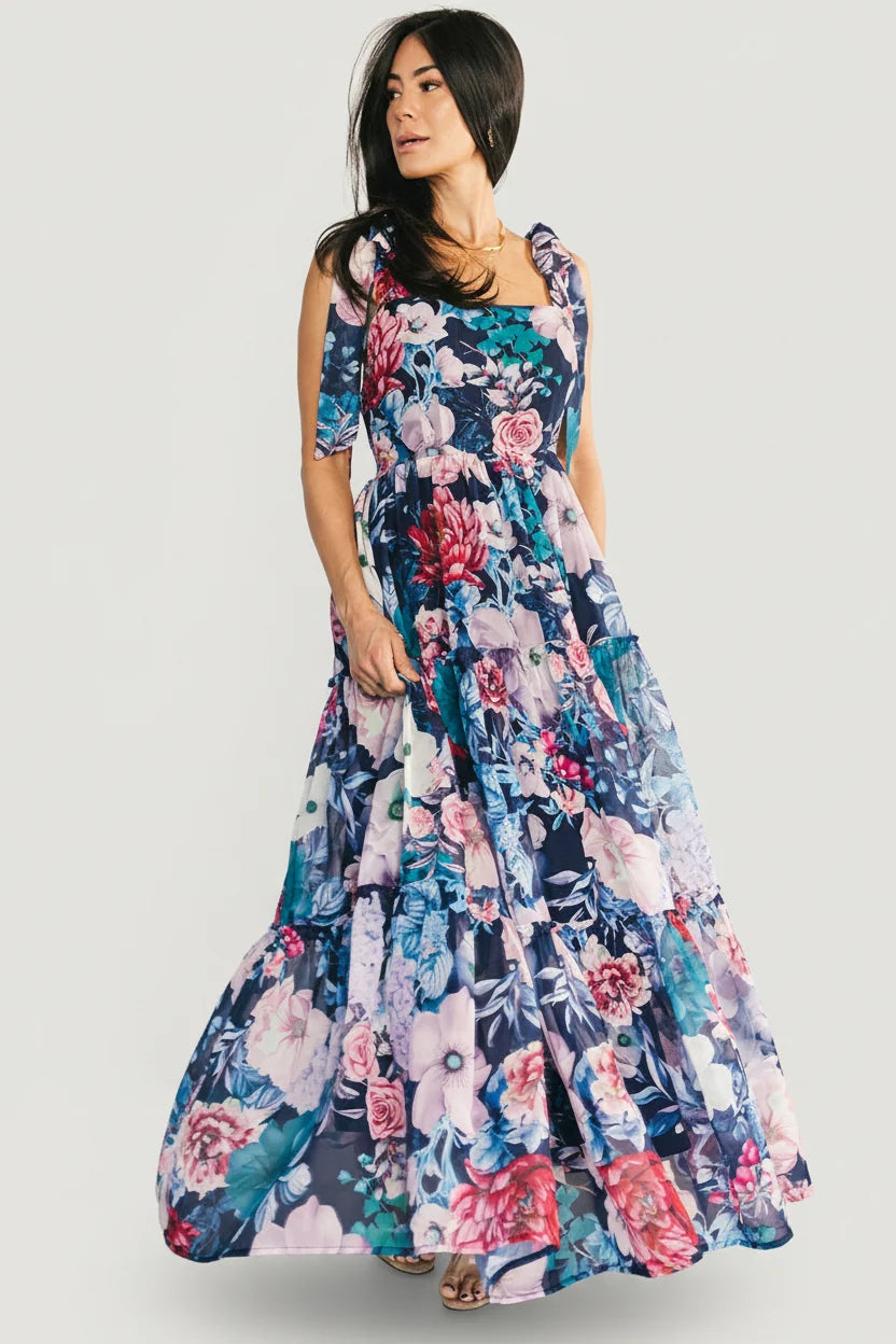 Anita Maxi Dress | Dark Blue Multi Floral Main image