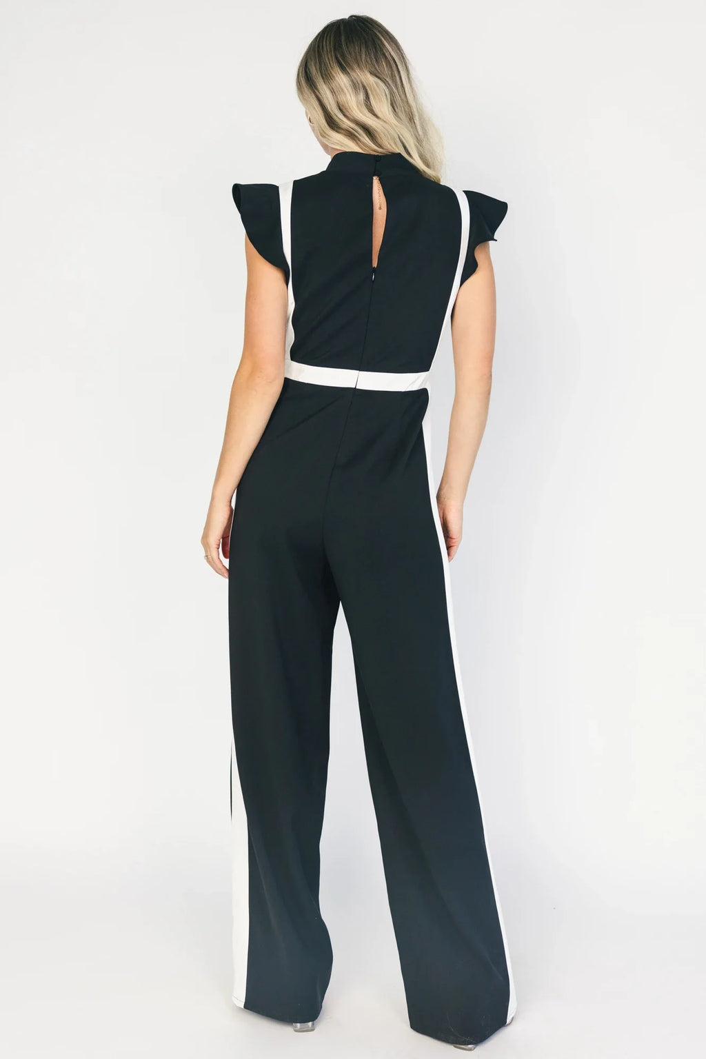 Lumina Ruffle Jumpsuit | Black + Ivory