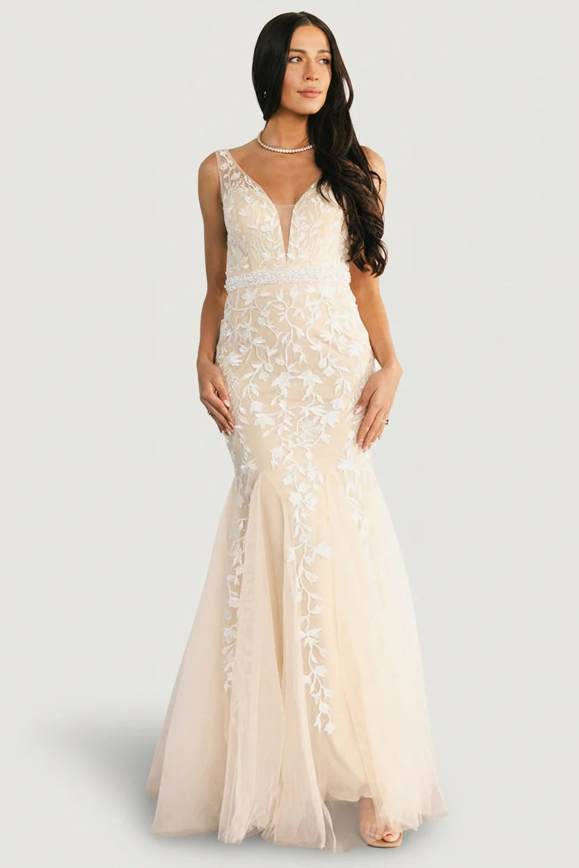 Fleurette Bridal Gown | Beige + Ivory