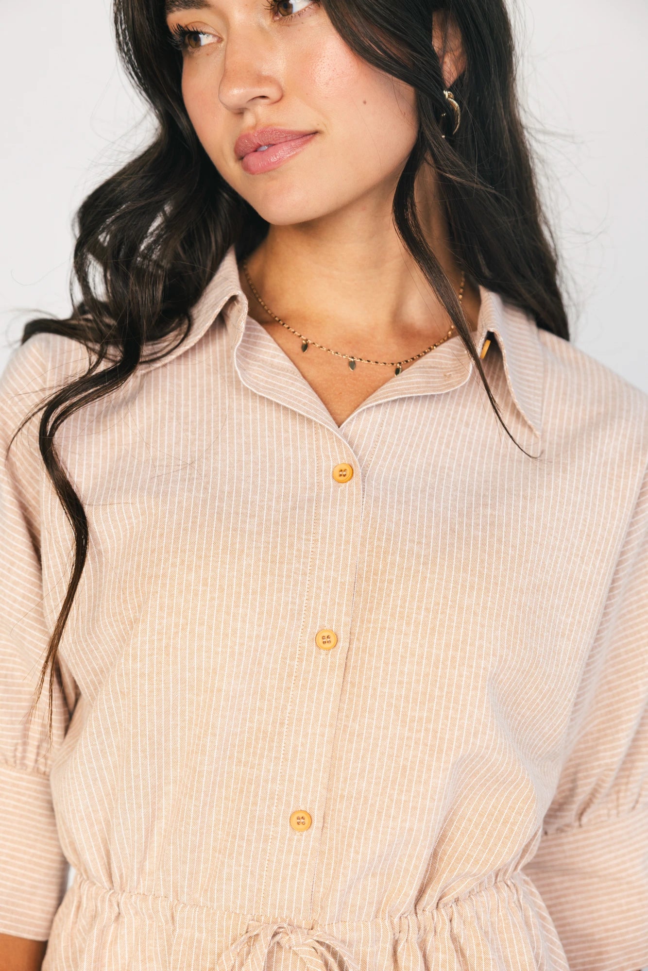 Beekman Short Dress | Natural Stripe Secondary image