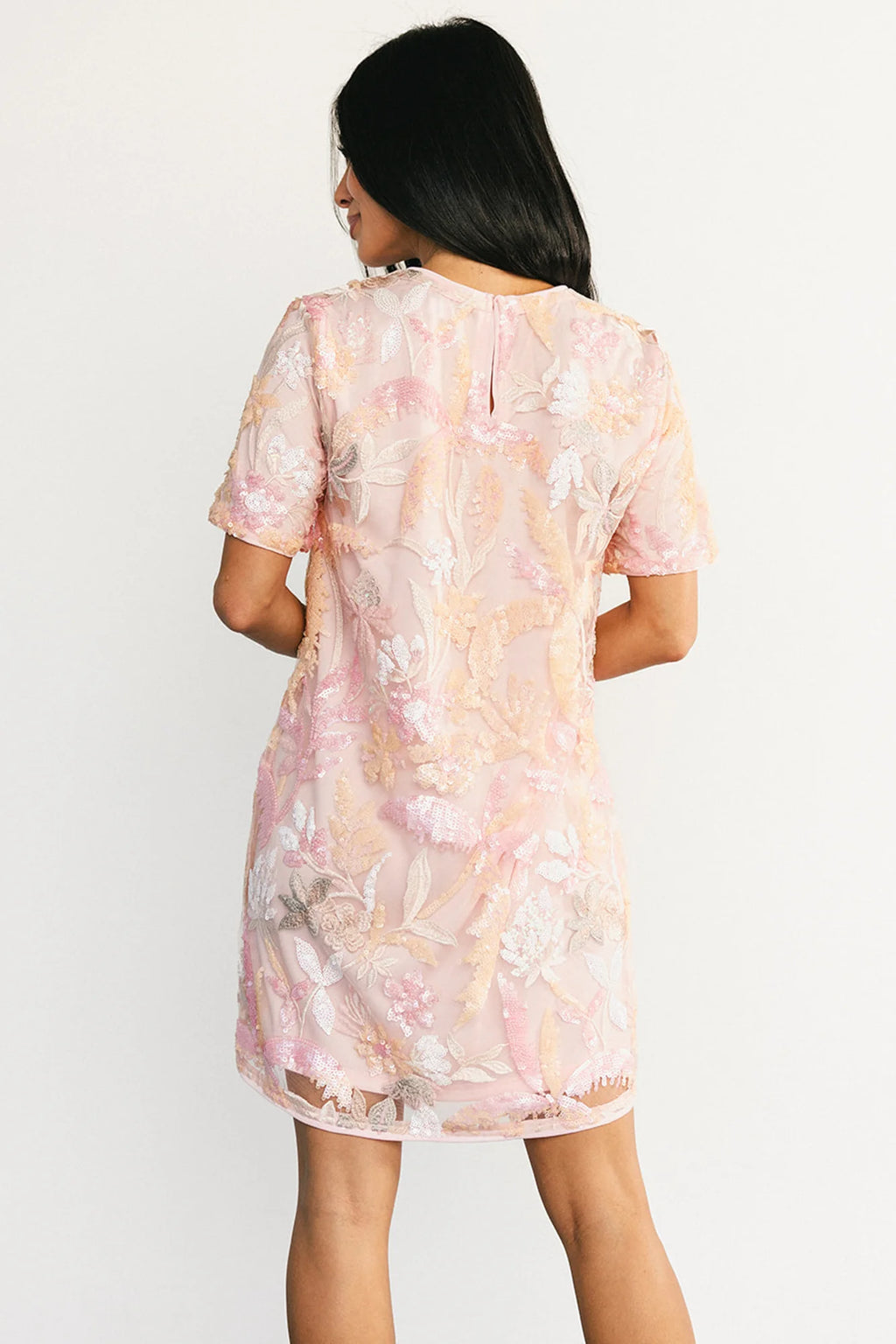 Patricia Sequin Short Dress | Blush
