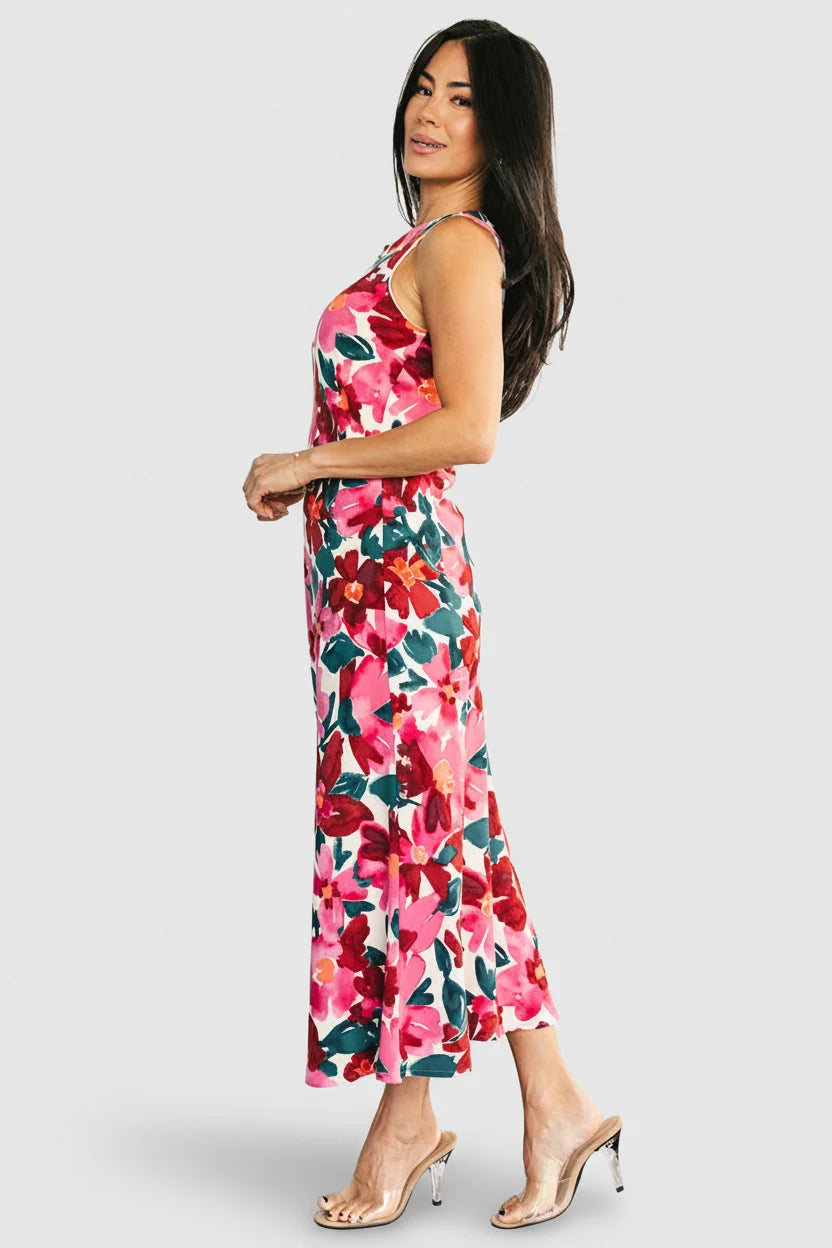 Fernanda Midi Dress | Fuchsia Floral