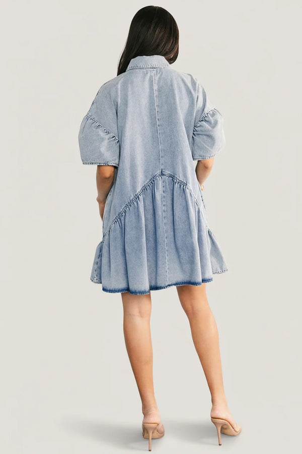Laguna Short Dress | Light Wash