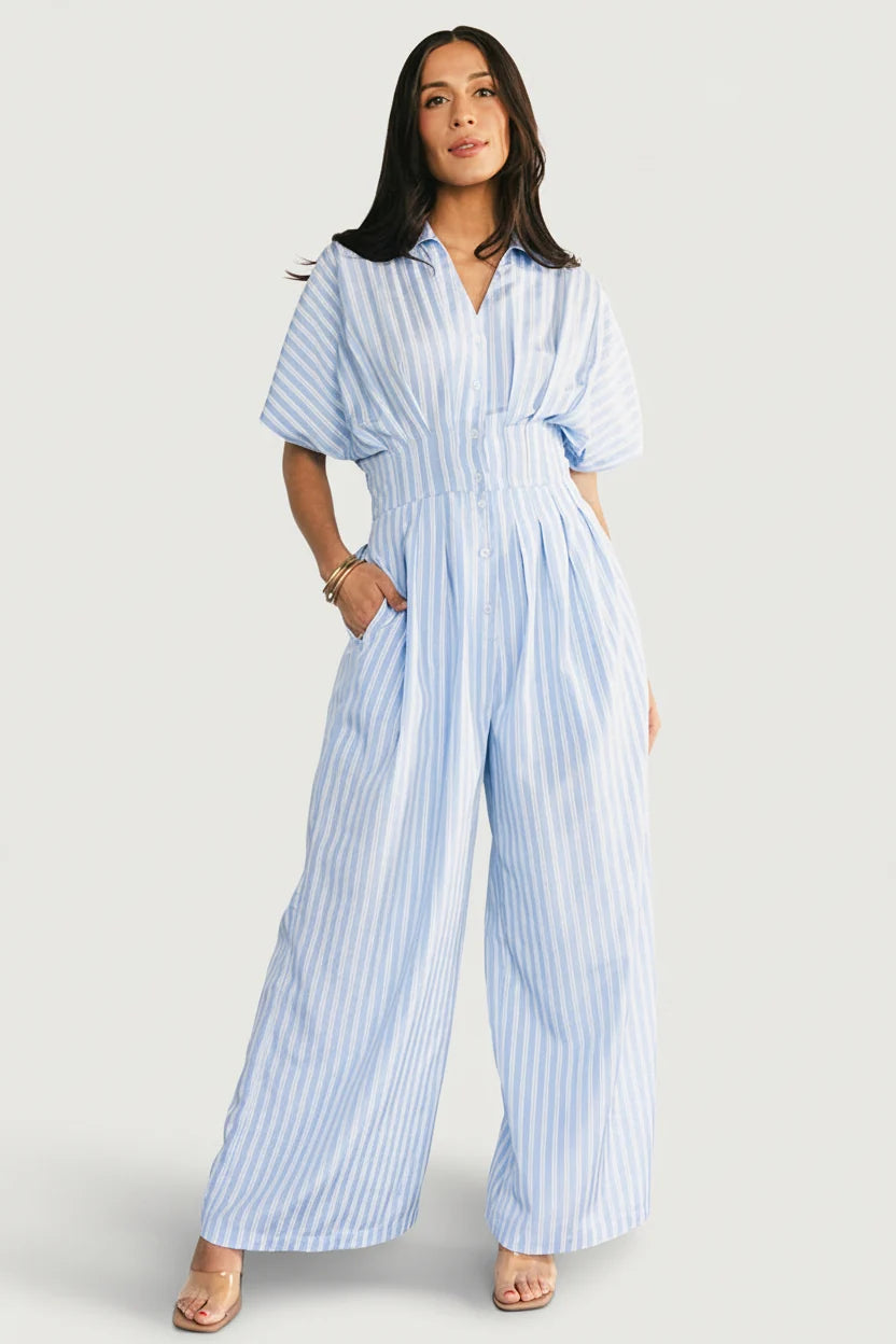 Sariah Jumpsuit | Blue Stripe